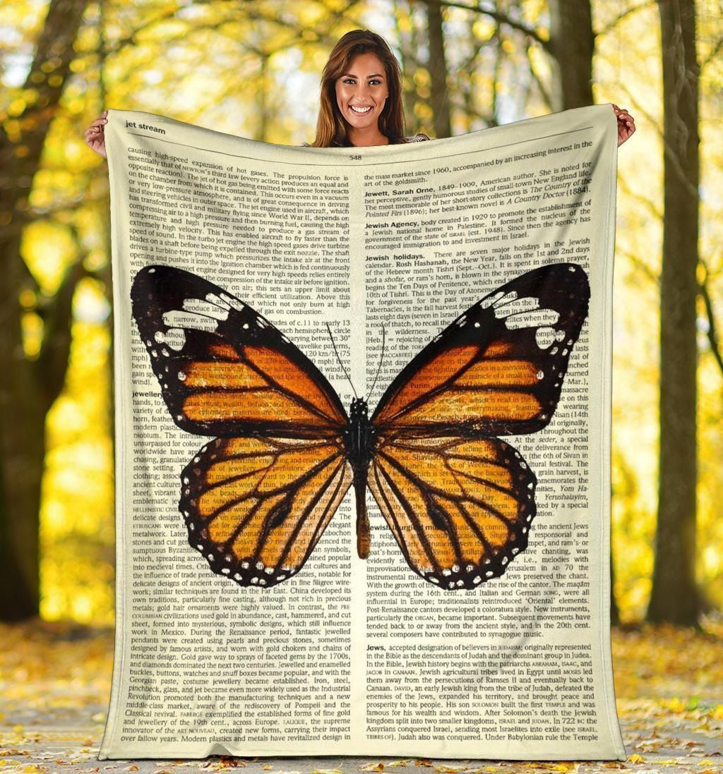 Monarch Butterfly Fleece Blanket For Butterfly Lovers