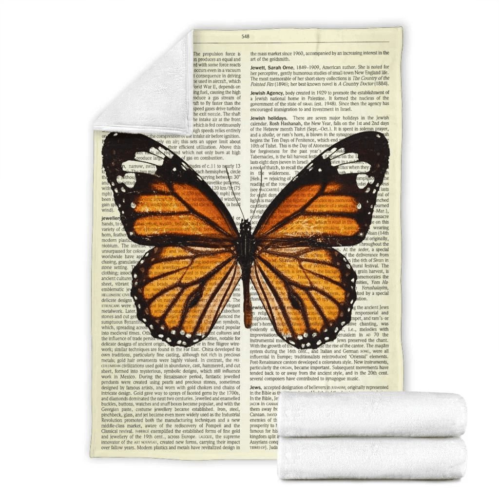 Monarch Butterfly Fleece Blanket For Butterfly Lovers