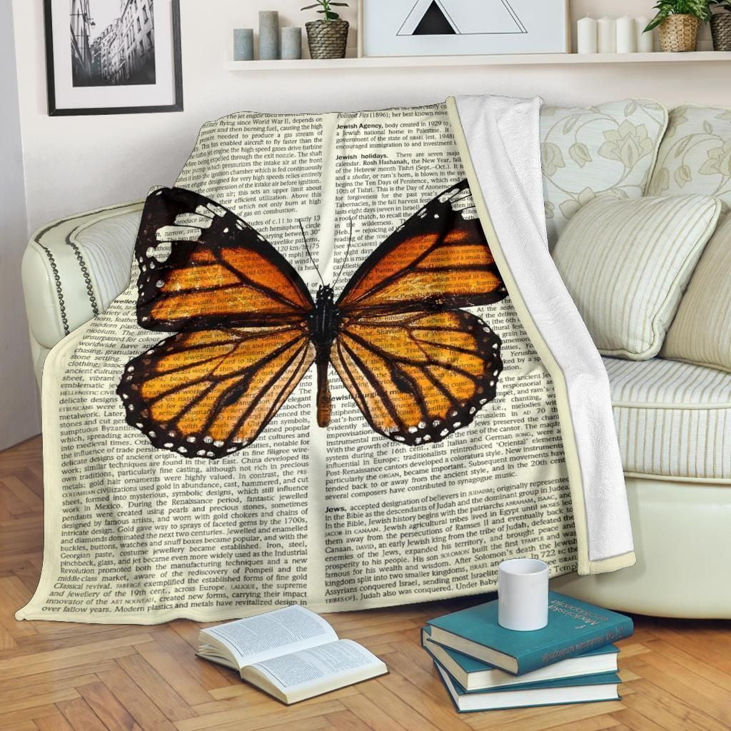 Monarch Butterfly Fleece Blanket For Butterfly Lovers