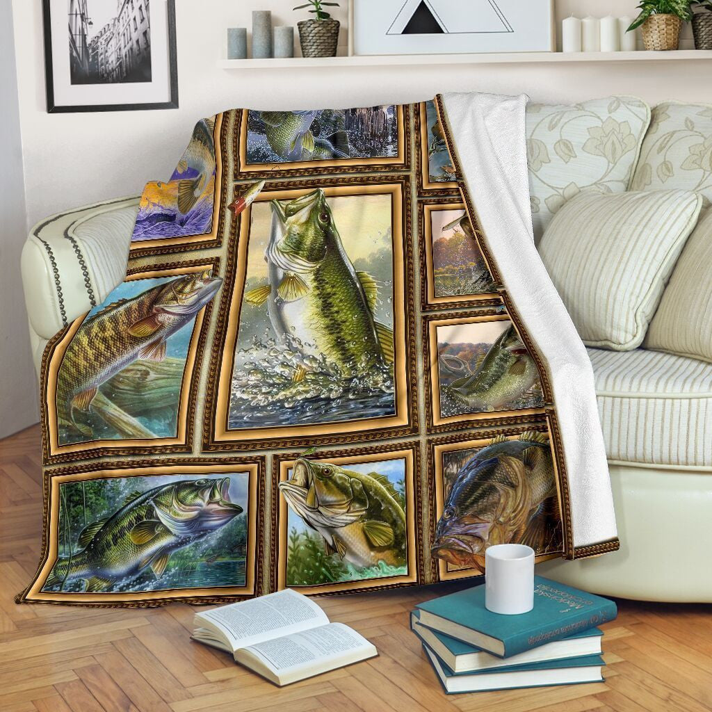 3d Smallmouth Bass Fish Fishing Gift Fleece Blanket