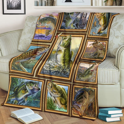 3d Smallmouth Bass Fish Fishing Gift Fleece Blanket