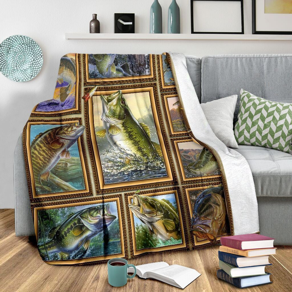 3d Smallmouth Bass Fish Fishing Gift Fleece Blanket