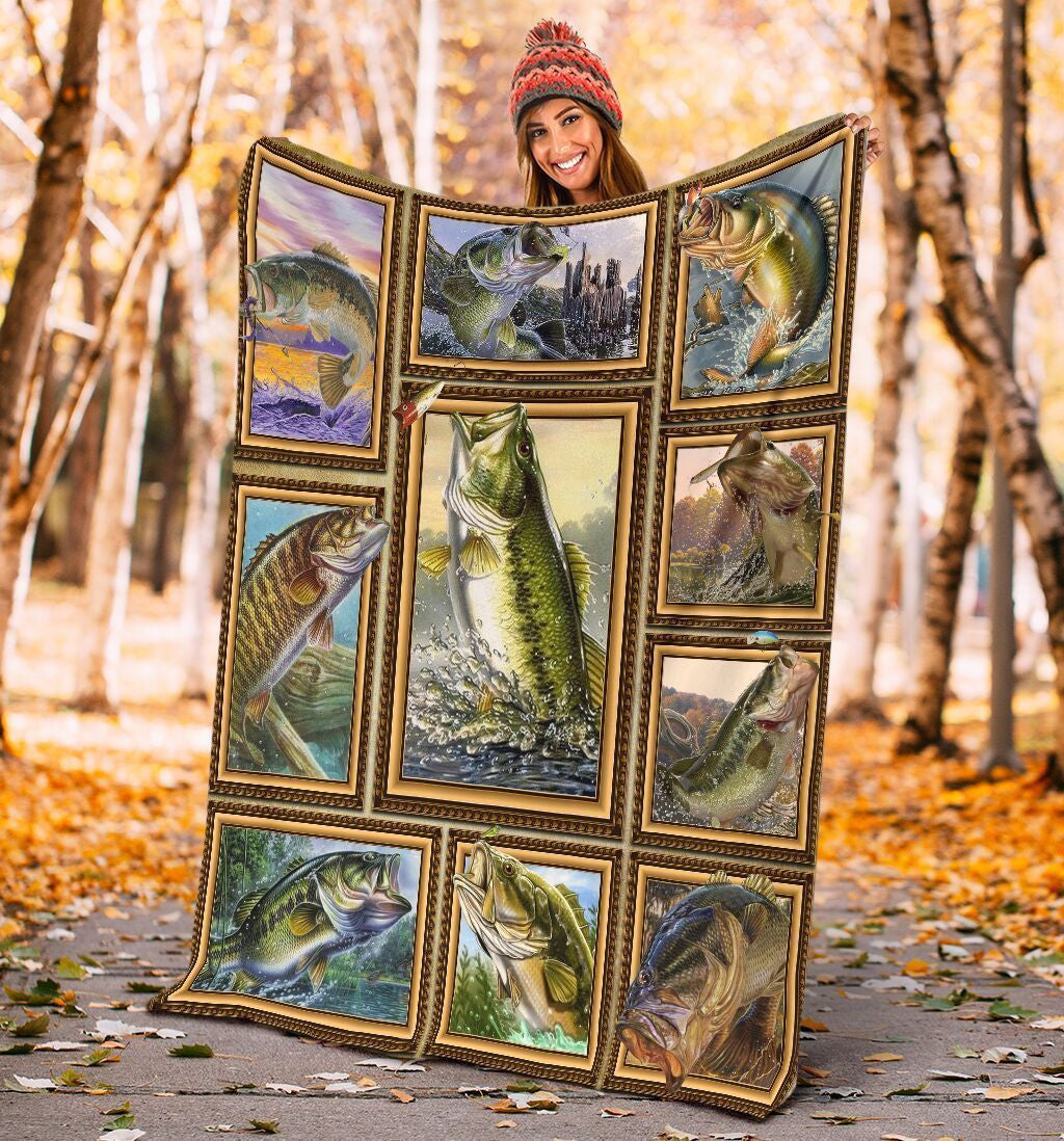 3d Smallmouth Bass Fish Fishing Gift Fleece Blanket