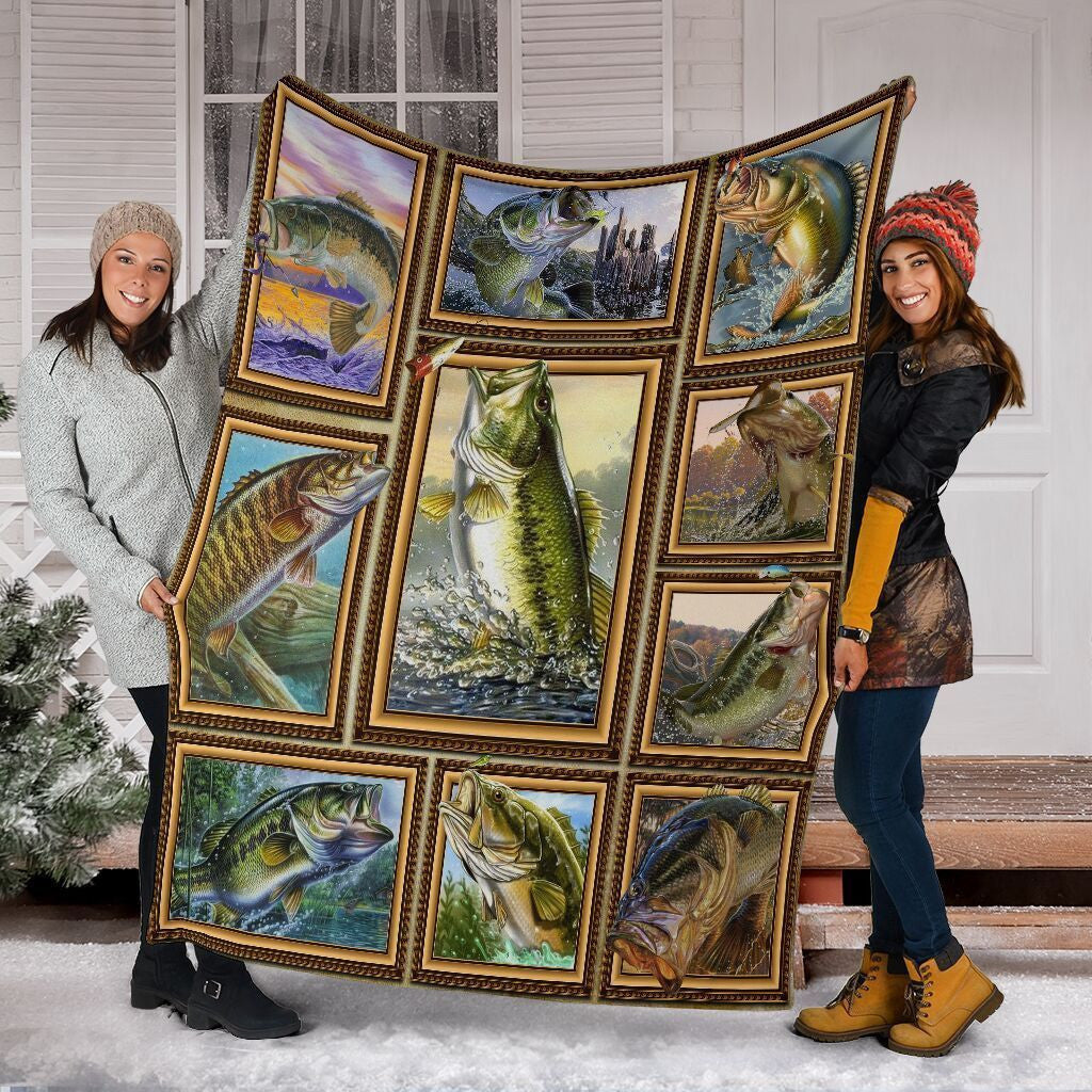 3d Smallmouth Bass Fish Fishing Gift Fleece Blanket