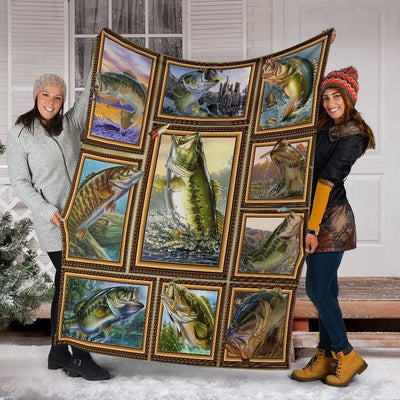 3d Smallmouth Bass Fish Fishing Gift Fleece Blanket