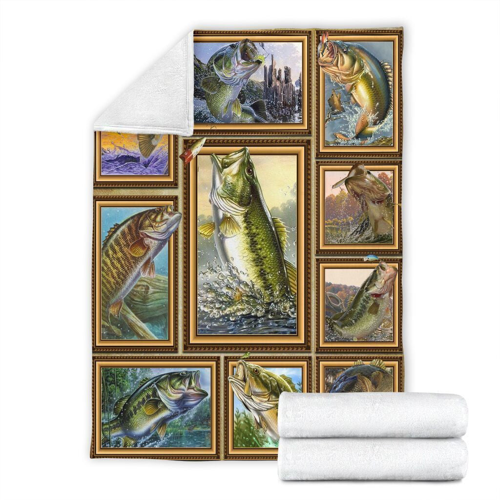 3d Smallmouth Bass Fish Fishing Gift Fleece Blanket