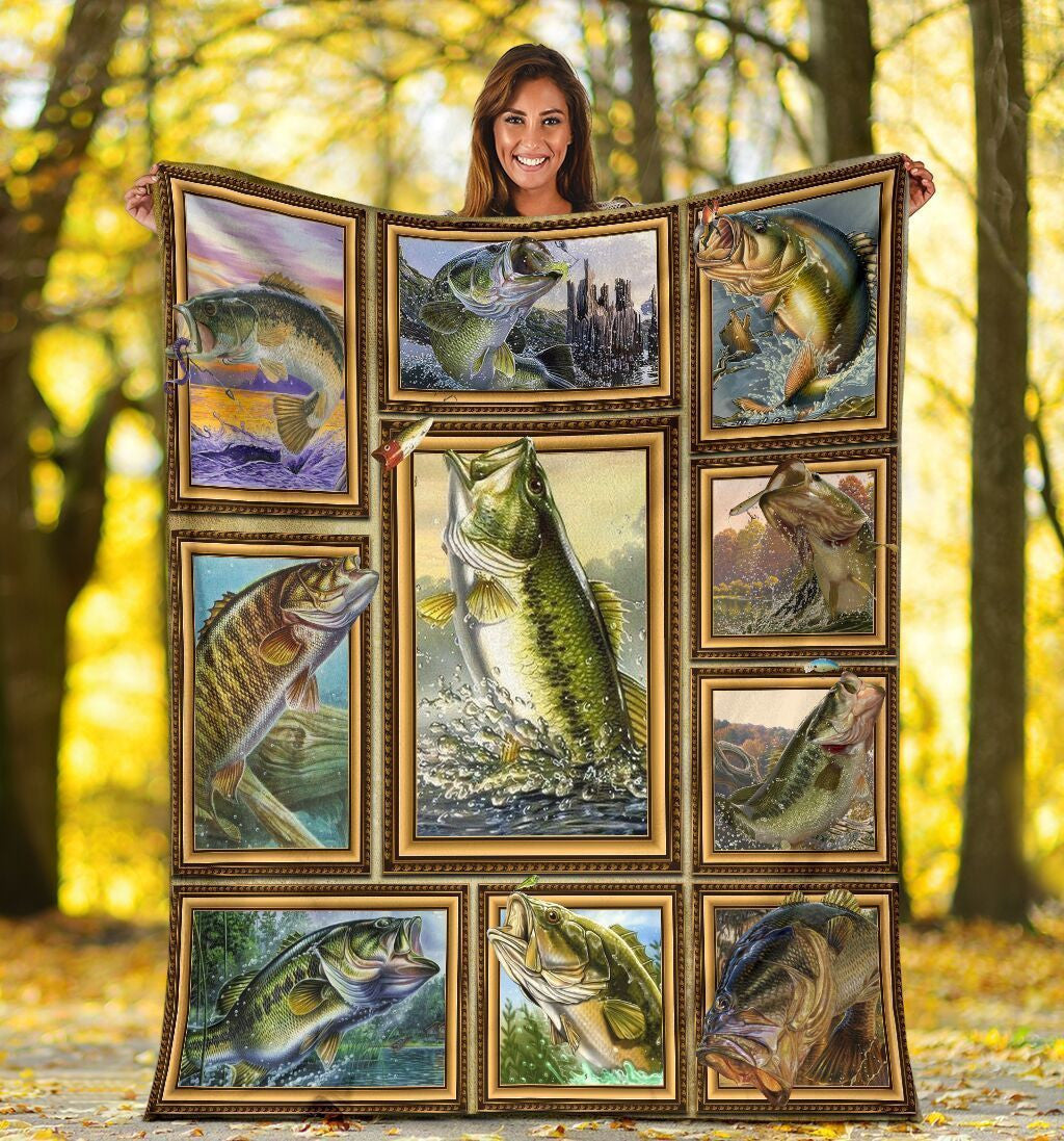 3d Smallmouth Bass Fish Fishing Gift Fleece Blanket