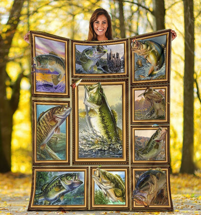 3d Smallmouth Bass Fish Fishing Gift Fleece Blanket
