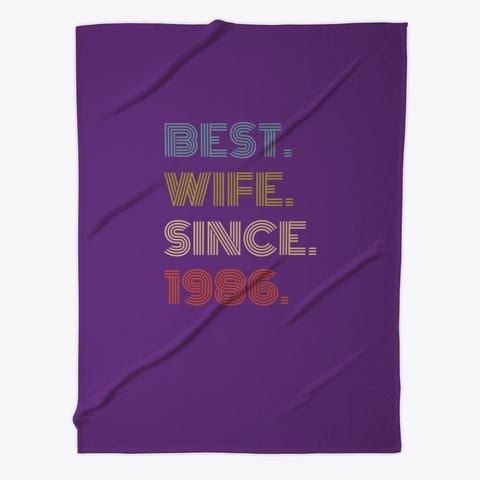 Best Wife Since 1986 Vintage Anniversary Gift Fleece Blanket