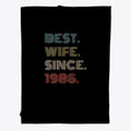 Best Wife Since 1986 Vintage Anniversary Gift Fleece Blanket