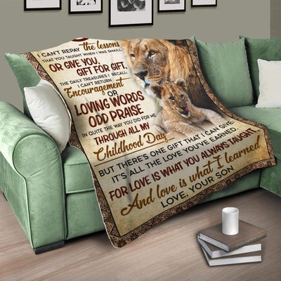 Love Is What I Learned Fleece Blanket Gift For Dad