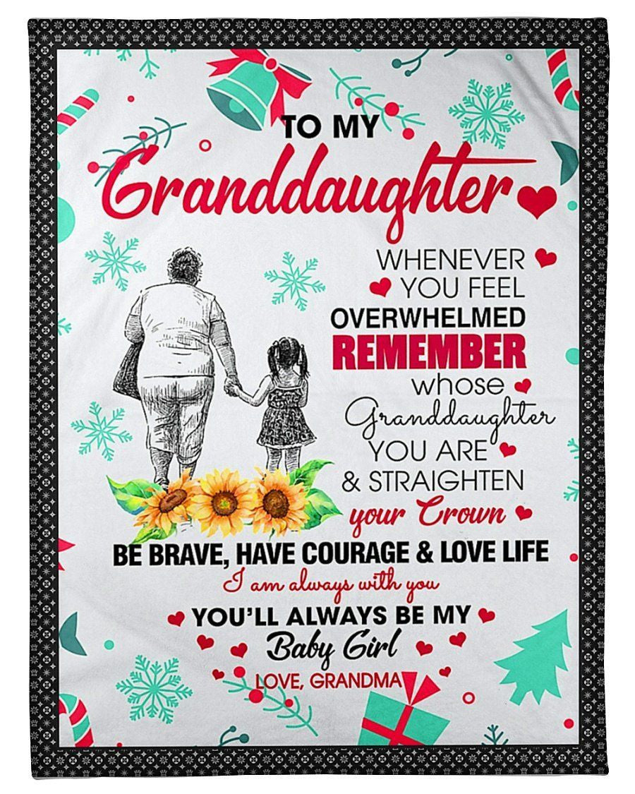 Hand In Hand I Am Always With You Grandma To GranddaughterFleece Blanket Shepra Blanket