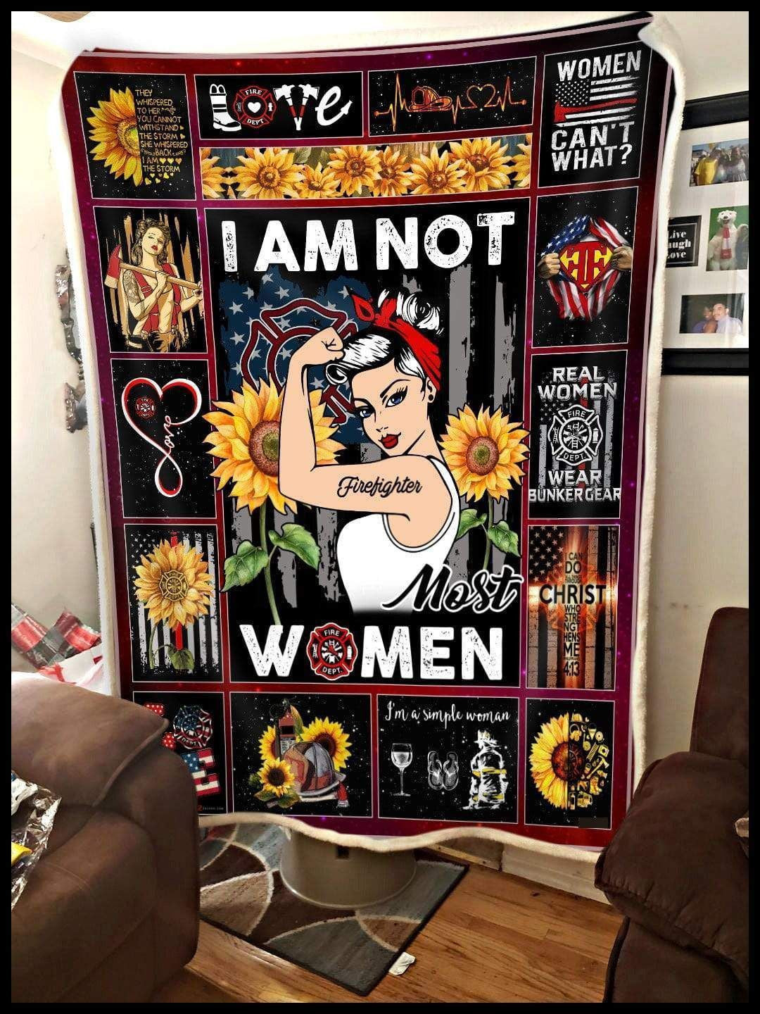 Blanket Gift For Firefighter I'm A Simple Women