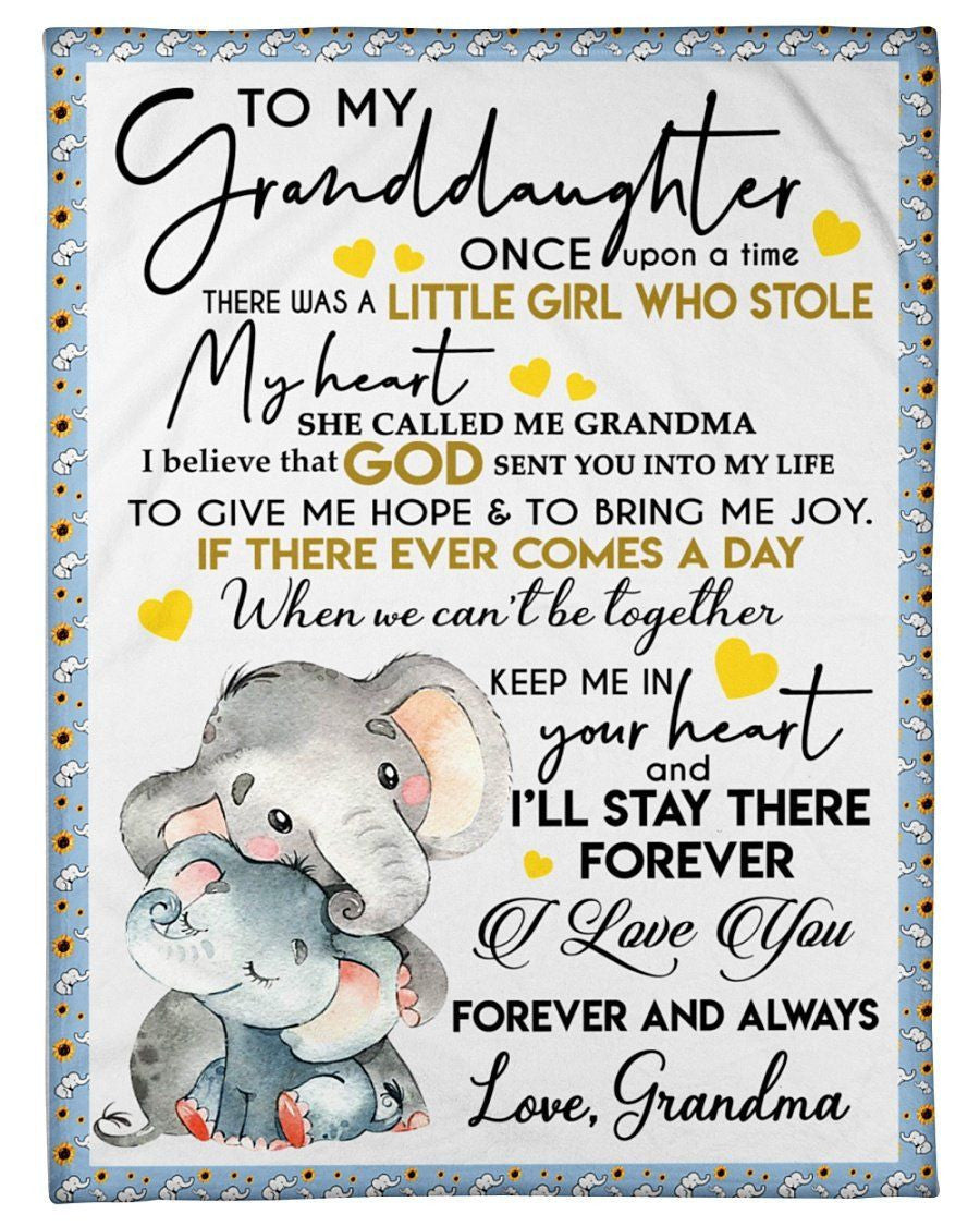 I Love You Forever And Always Quote Gift For Granddaughter From Grandma Fleece Blanket