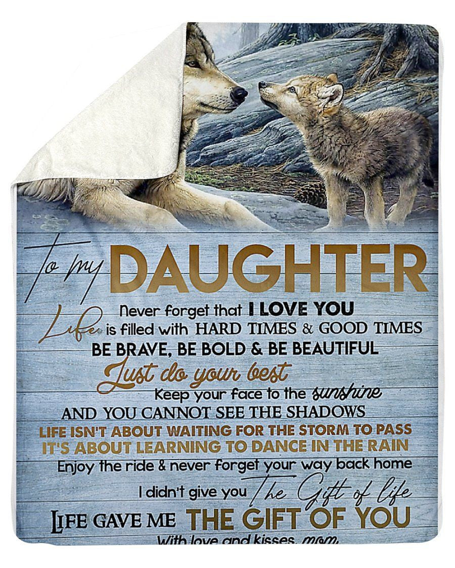To My Daughter Be Brave Beautiful And Do Your Best Gifts From Mom Fleece Blanket