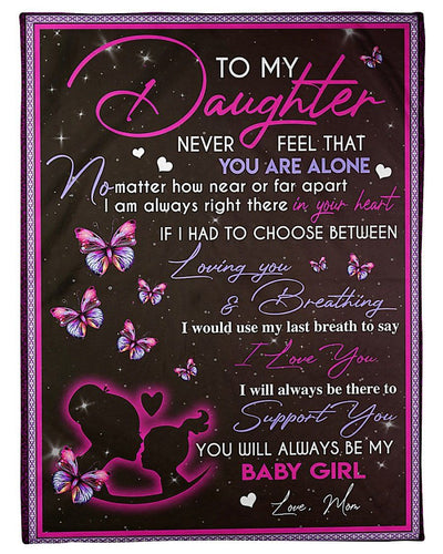 To My Daughter From Mom Gift Fleece Blanket