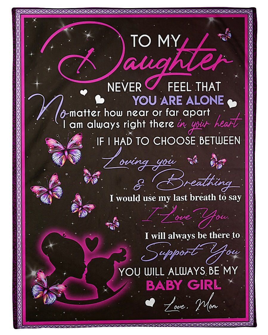 To My Daughter From Mom Gift Fleece Blanket