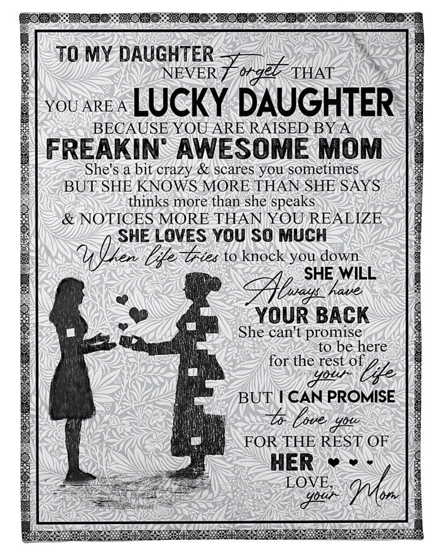 To My Daughter Mom Loves You So Much Fleece Blanket Fleece Blanket
