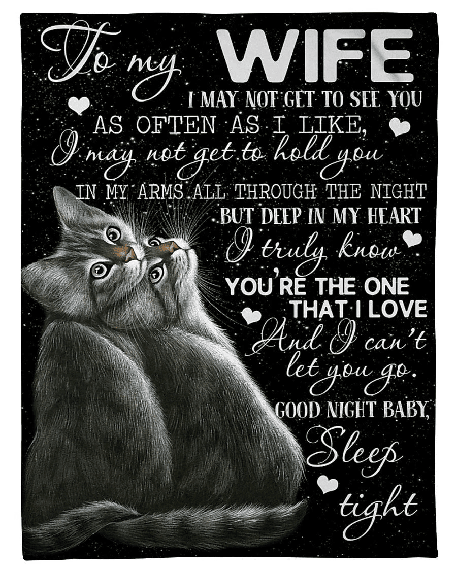 Cats Lovely Message From Husband Gifts For Wife Fleece Blanket