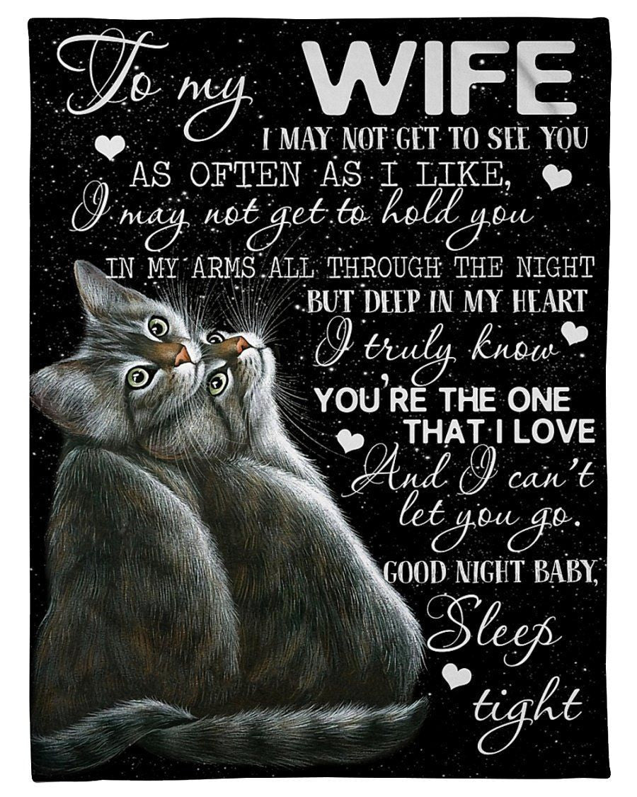 Cats Lovely Message From Husband Gifts For Wife Fleece Blanket