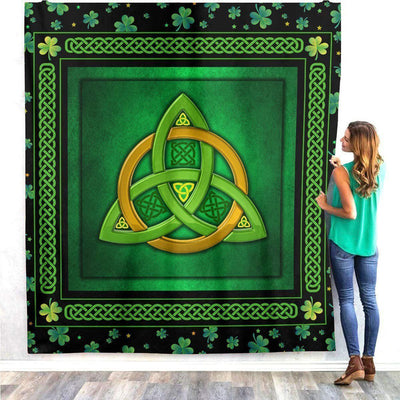 Celtic Trinity Knot Irish Shamrock Clover Birthday Gifts Soft Fleece Blanket