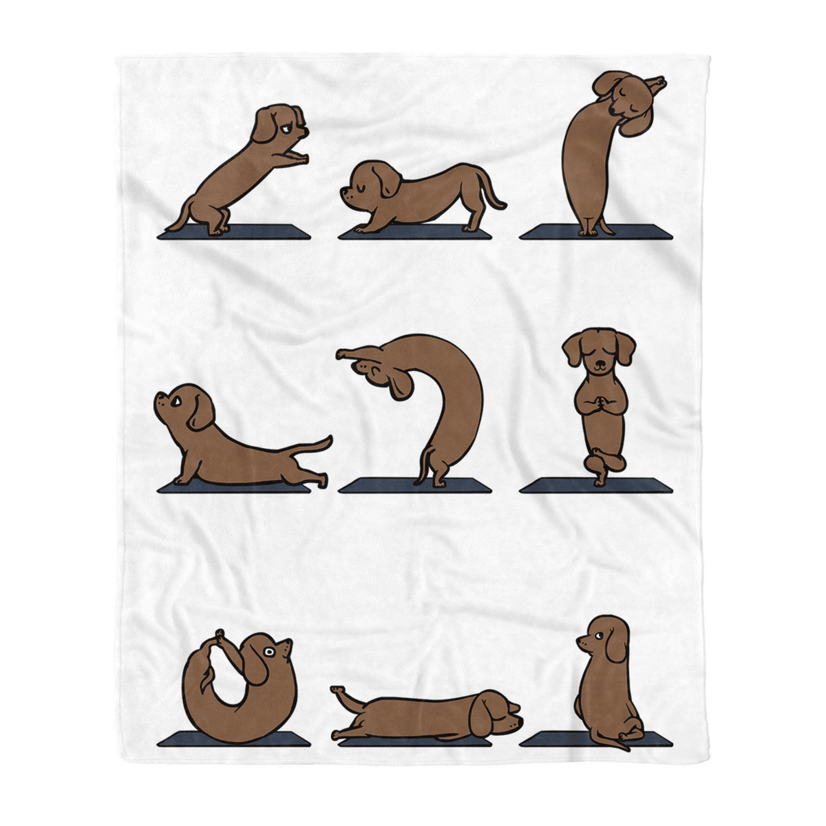 I Love Dachshunds And Yoga Fleece Blanket Funny Design Gift For Dachshund Lovers
