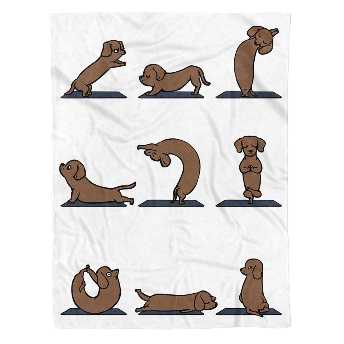 I Love Dachshunds And Yoga Fleece Blanket Funny Design Gift For Dachshund Lovers