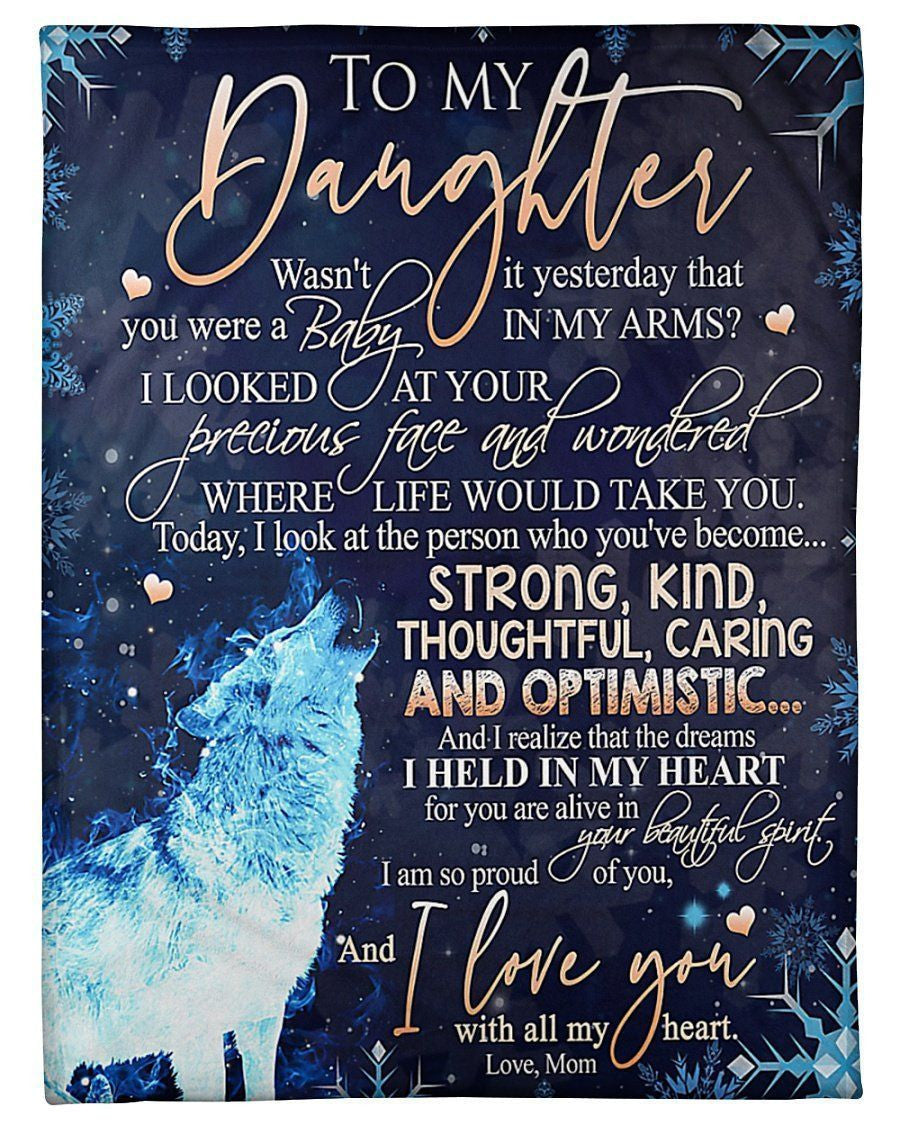 To My Daughter I Love You With All My Heart Gifts From Mom Fleece Blanket