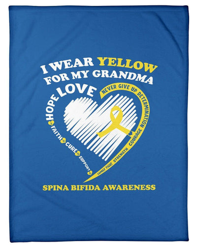 I Wear Yellow For My Grandma Spina Bifida Awareness Fleece Blanket