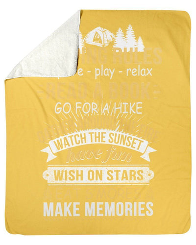 Funny Camping Rules Christmas Gifts Fleece Blanket