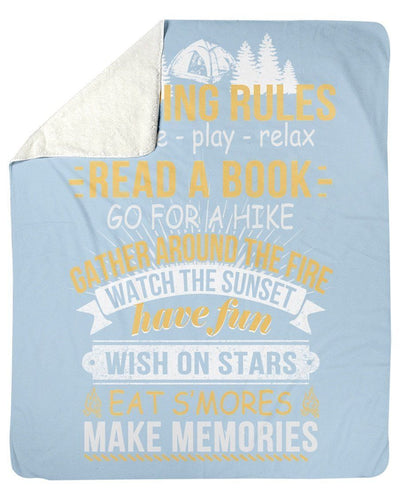 Funny Camping Rules Christmas Gifts Fleece Blanket