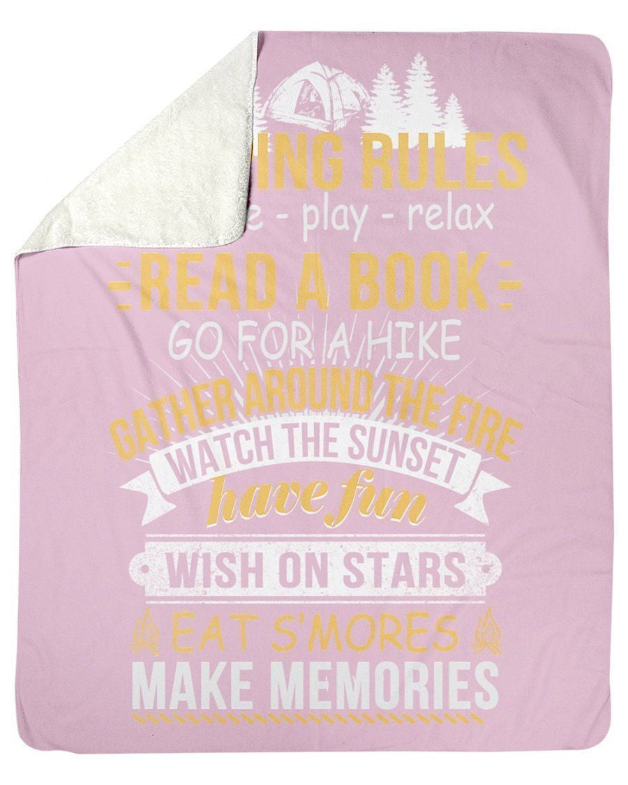 Funny Camping Rules Christmas Gifts Fleece Blanket