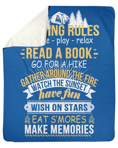 Funny Camping Rules Christmas Gifts Fleece Blanket
