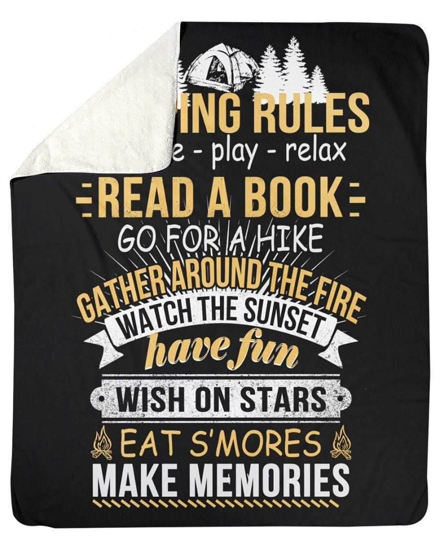 Funny Camping Rules Christmas Gifts Fleece Blanket