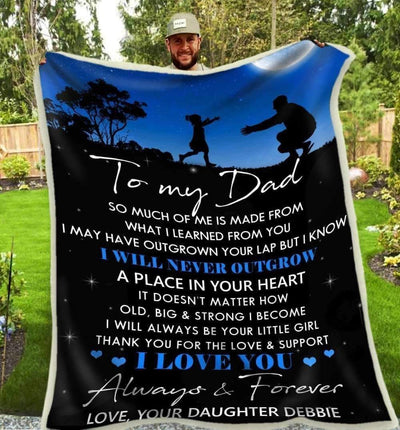 I Will Never Outgrow Son Gift For Dad Father's Day Gift Blanket