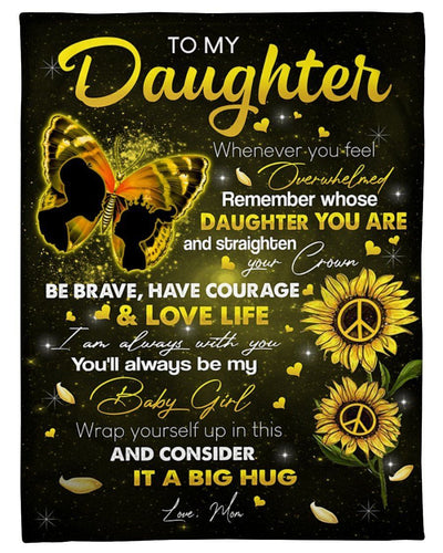 Butterfly To My Daughter Whenever You FeelFleece Blanket Shepra Blanket