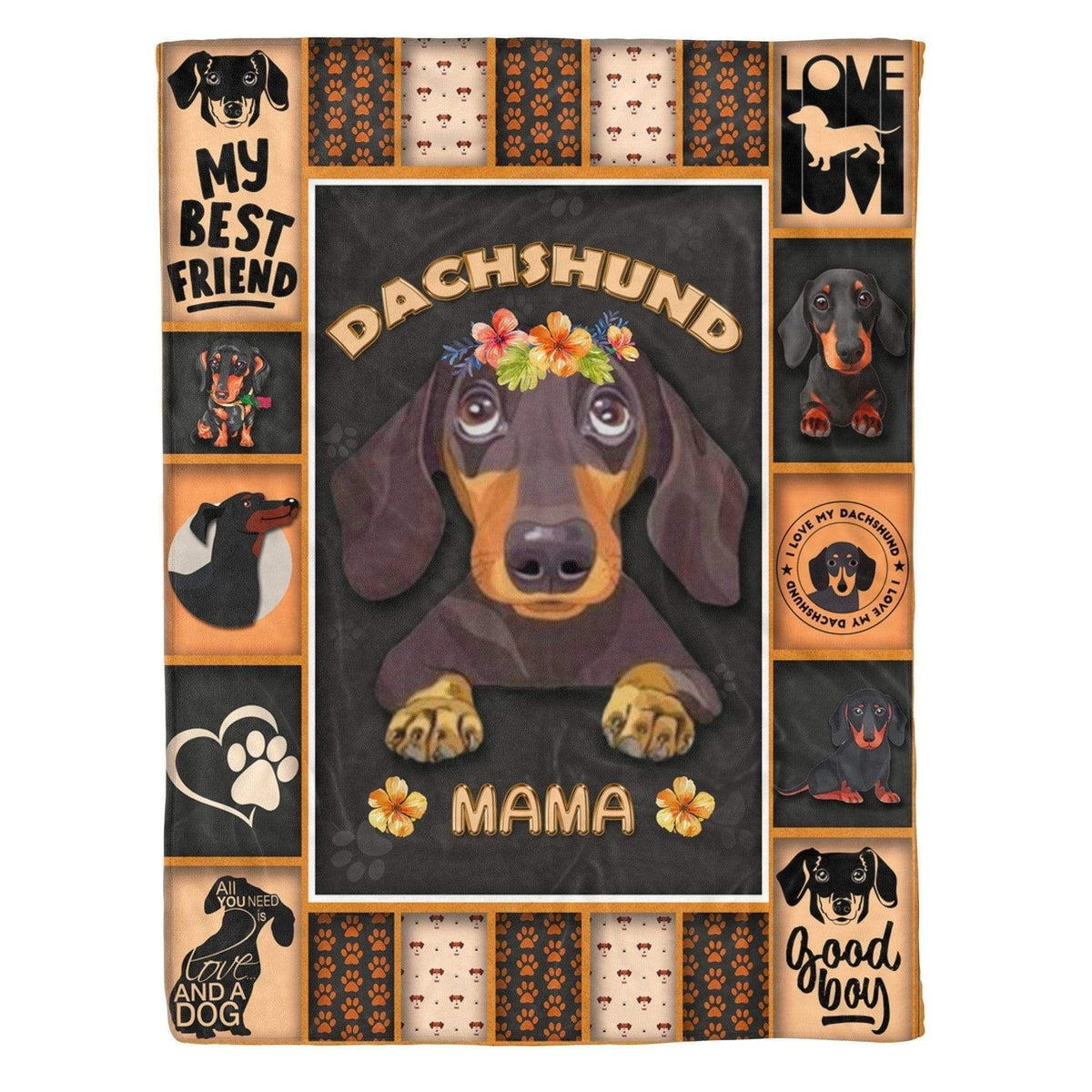 My Best Friend Dachshund Mama Fleece Blanket Gift For Dog Lovers