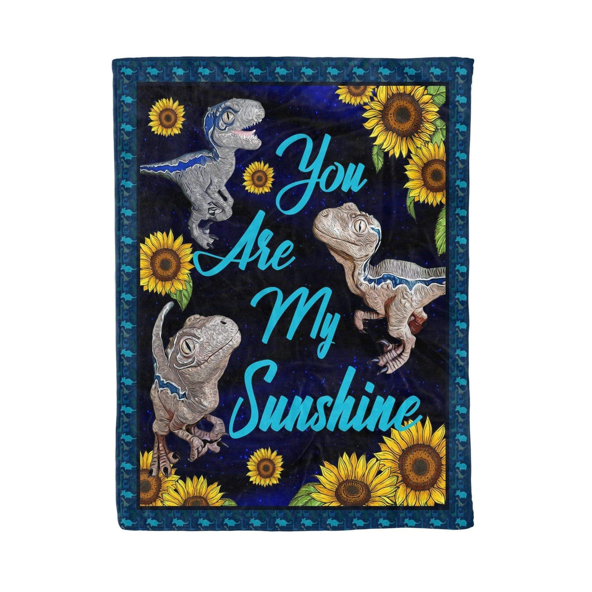 Cool Gift For Kids You Are My Sunshine Dinosaur Fleece Blanket