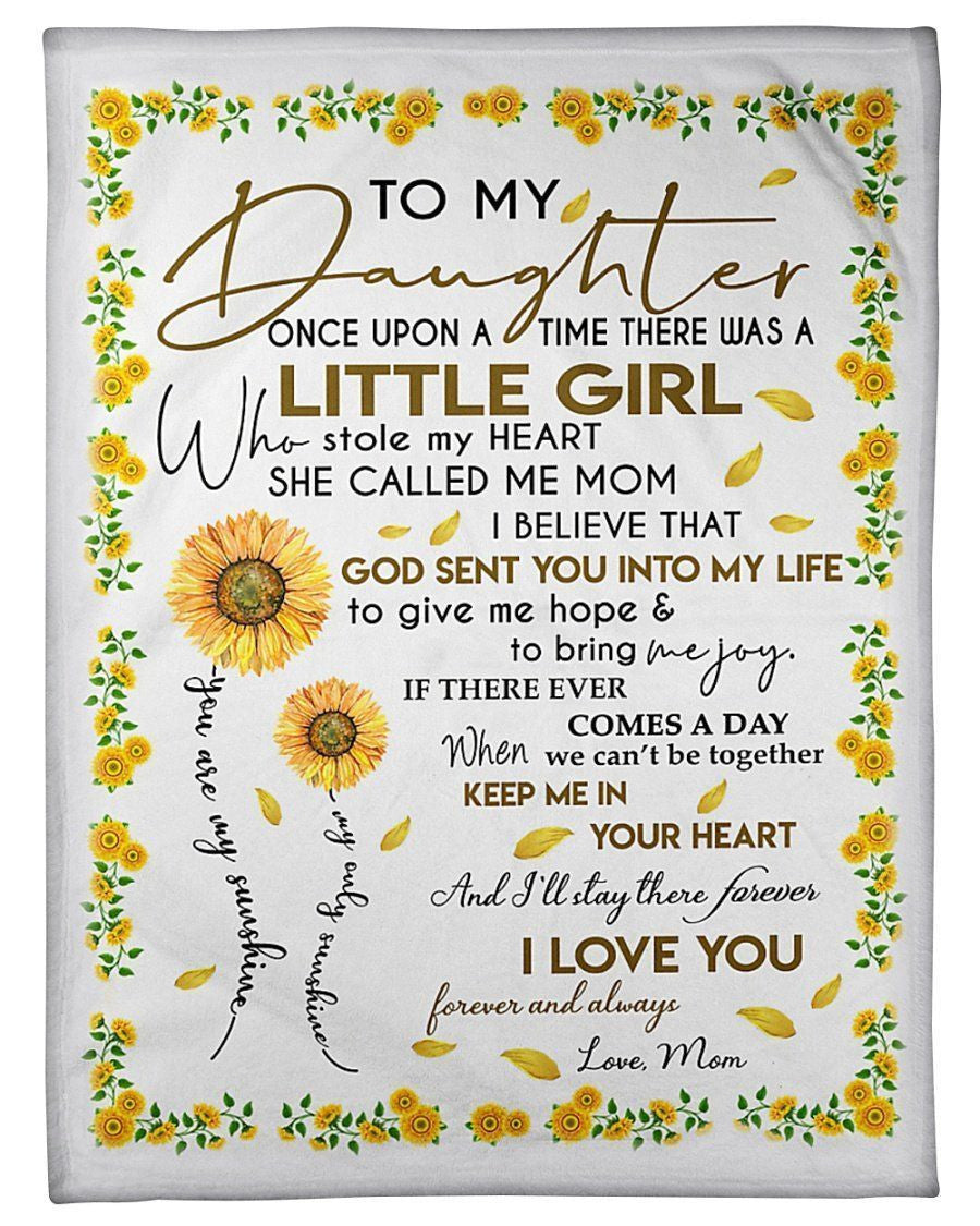 To My Daughter A Little Girl Who Stole My Heart Gifts From Mom Fleece Blanket