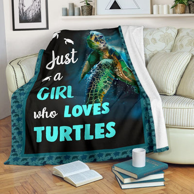 Just A Girl Who Loves TurtlesFleece Blanket Shepra Blanket