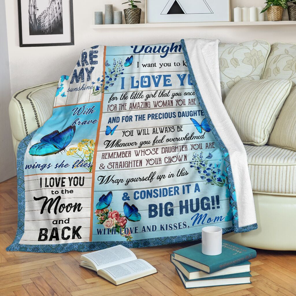 To My Daughter I Love YouFleece Blanket Shepra Blanket