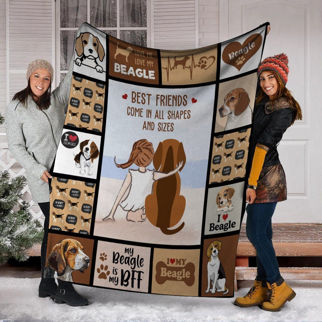 Best Friends Comes In All Shapes And Sizes Beagle Dog Fleece Blanket