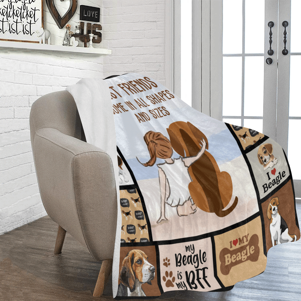 Best Friends Comes In All Shapes And Sizes Beagle Dog Fleece Blanket