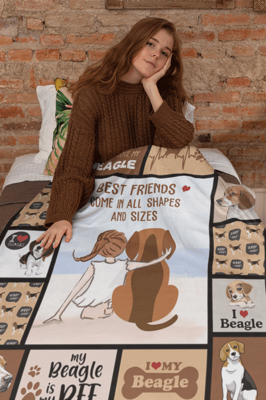 Best Friends Comes In All Shapes And Sizes Beagle Dog Fleece Blanket