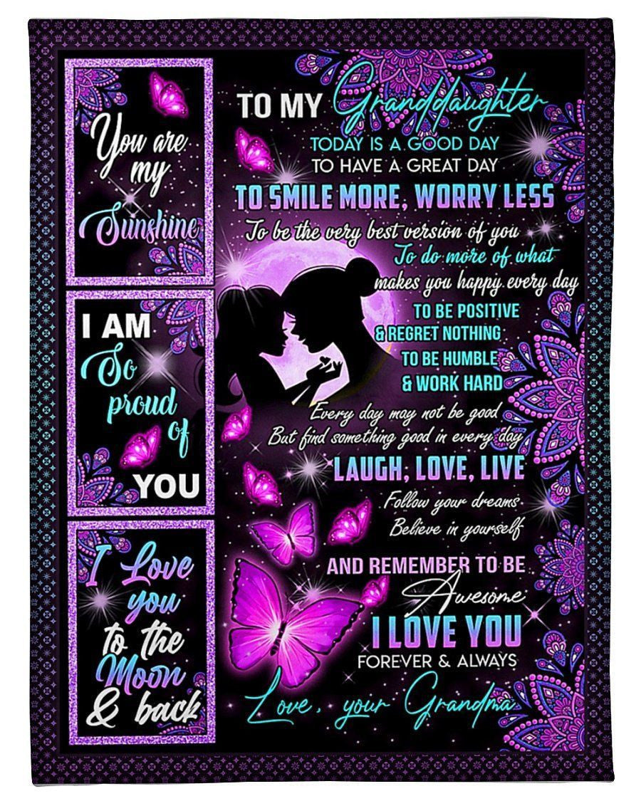 I Love You Forever And Always Grandma To GranddaughterFleece Blanket Shepra Blanket