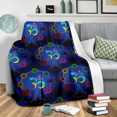 Chakra Zen Yoga Om Soft Fleece Blanket