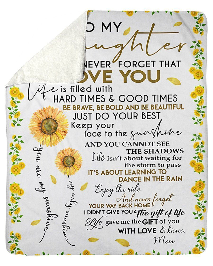 To My Daughter Never Forget That I Love You Gift From Mom To Daughter Fleece Blanket
