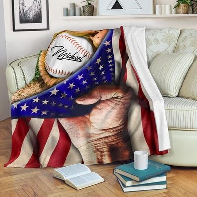 Custom Baseball Blanket Hand Flag