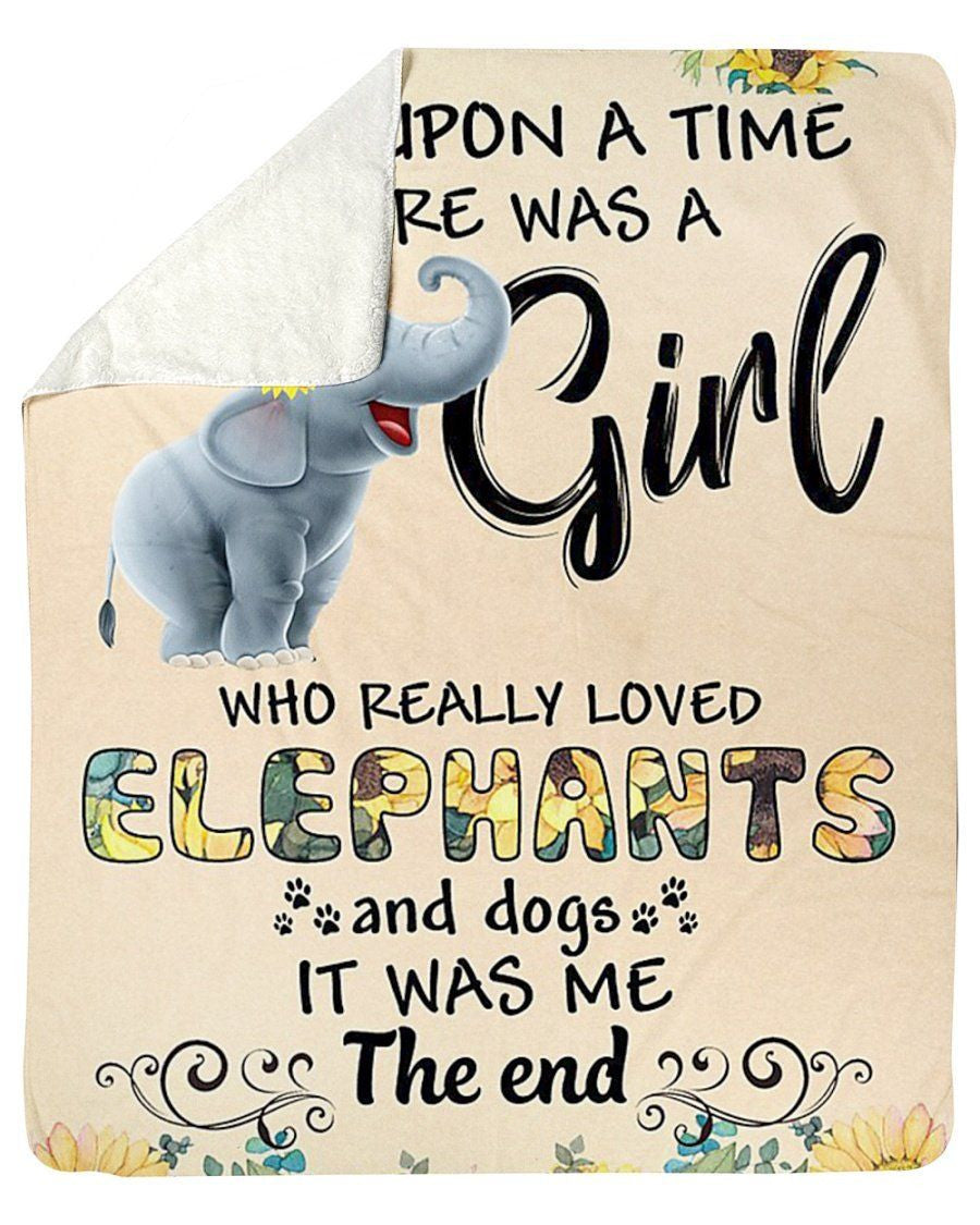 A Girl Who Loved Elephants And Dogs Fleece Blanket