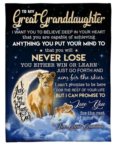 Lovely Message From Great Grandma Gifts For Granddaughters Fleece Blanket